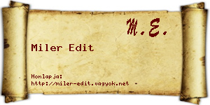 Miler Edit névjegykártya